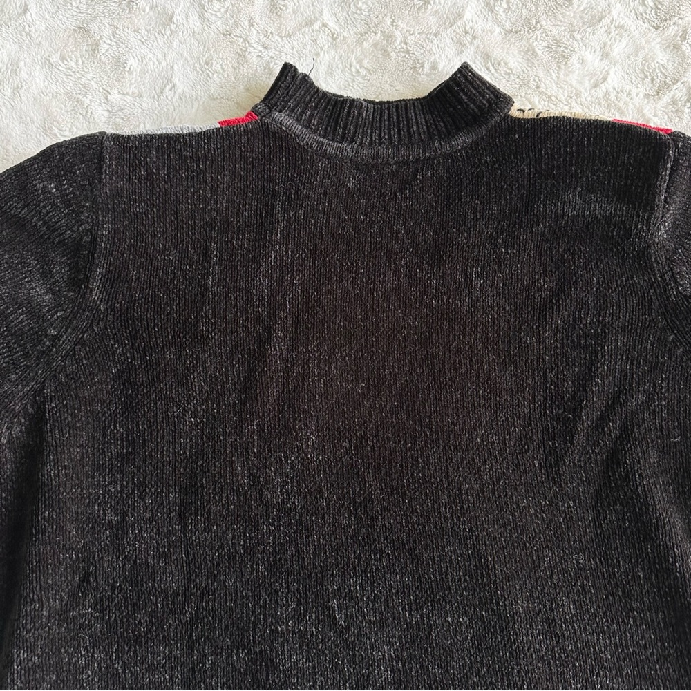 Vintage Alfred Dunner Sweater Womens 2X Red Black Colorblock Floral Retro READ - Picture 5 of 11